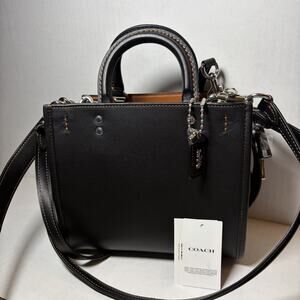 Coach Rogue 20 Black Glovetanned Leather Satchel Top Handle W/ Tags & Dust Bag
